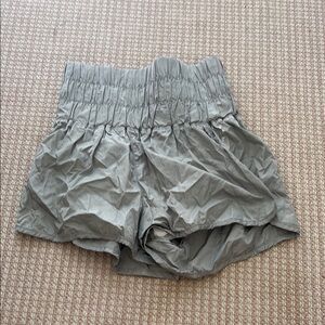 Gray High Waist Relaxed Fit Shorts